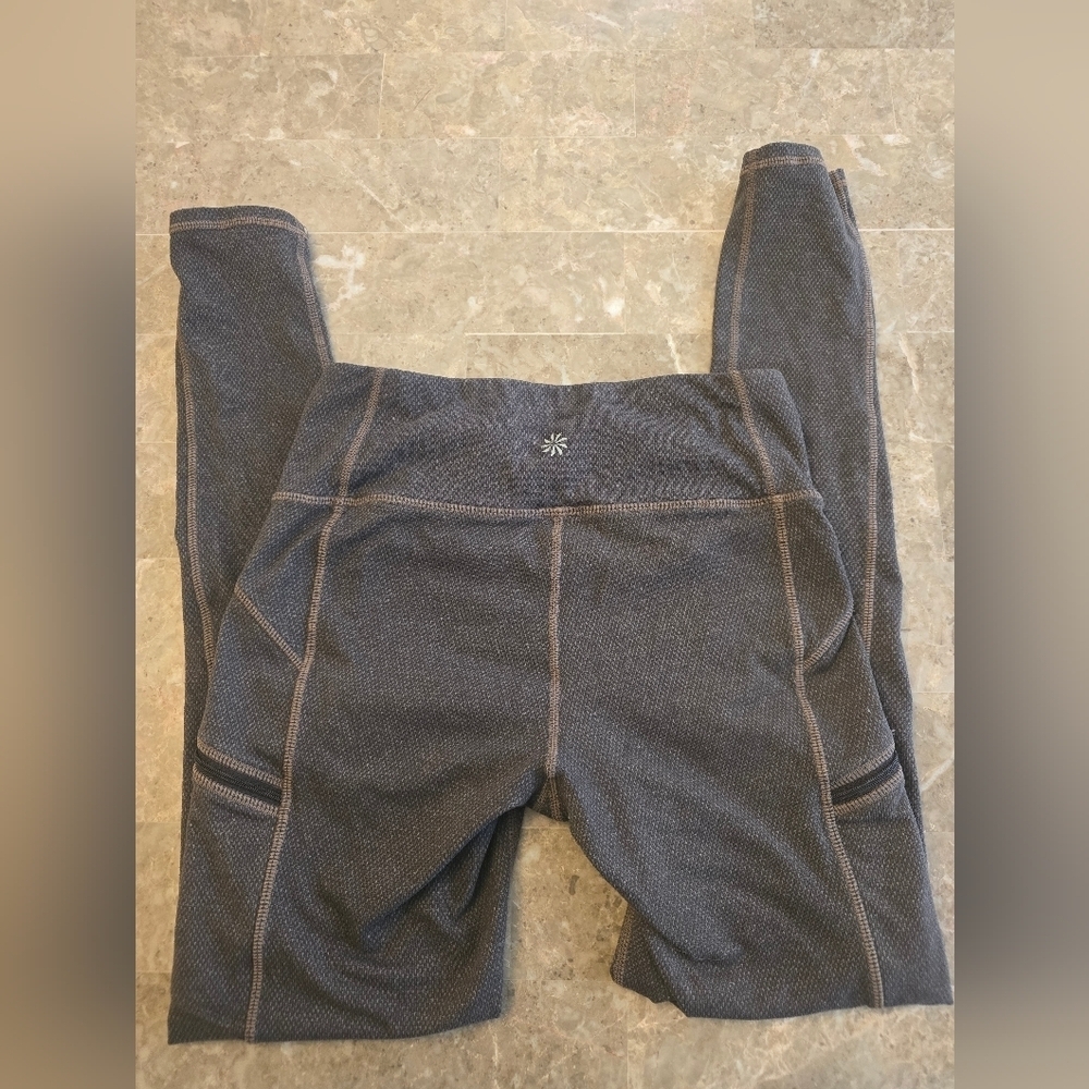 Athleta Brown Leggings with Zipper Sz Xs - Picture 4 of 5
